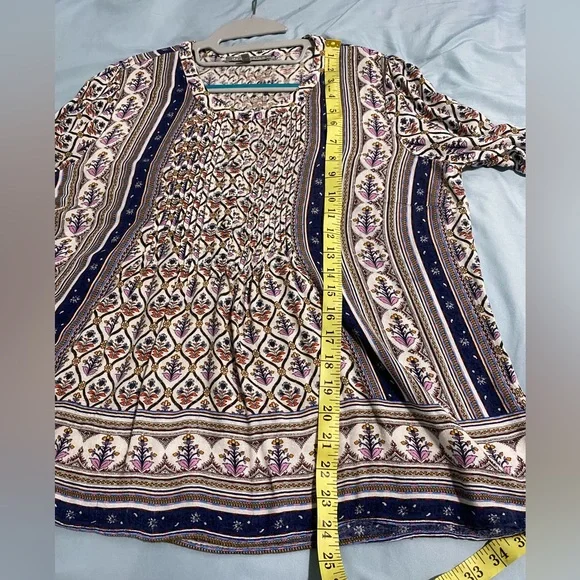 🥰😍Daniel Rainn Boho Country Blue & Purple Colorful Flowing Top - Picture 11 of 12